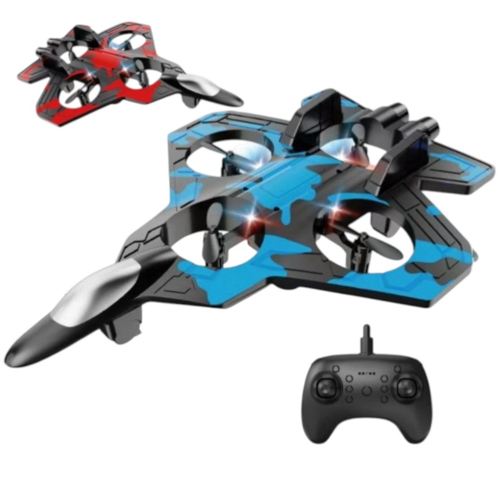 Super Avião de Caça LED Brinquedo Recarregável com Controle Remoto