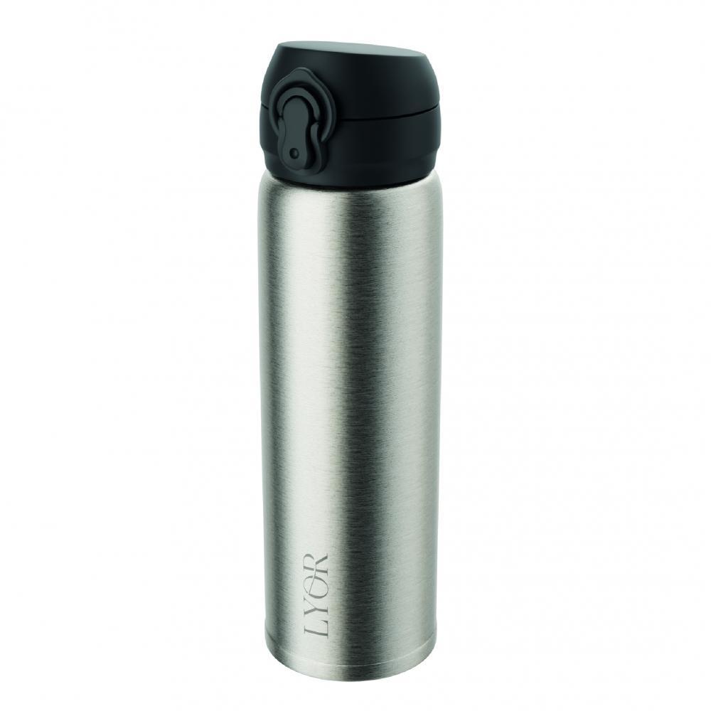 Garrafa Térmica Lyor em Aço Inox com Tampa Flip 410ml