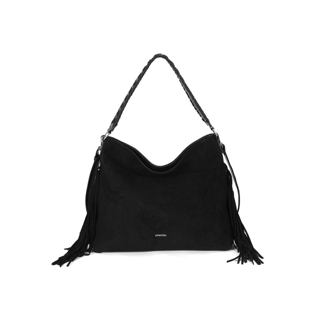 Bolsa Hobo Média de Ombro em Camurça com Franja Up4you