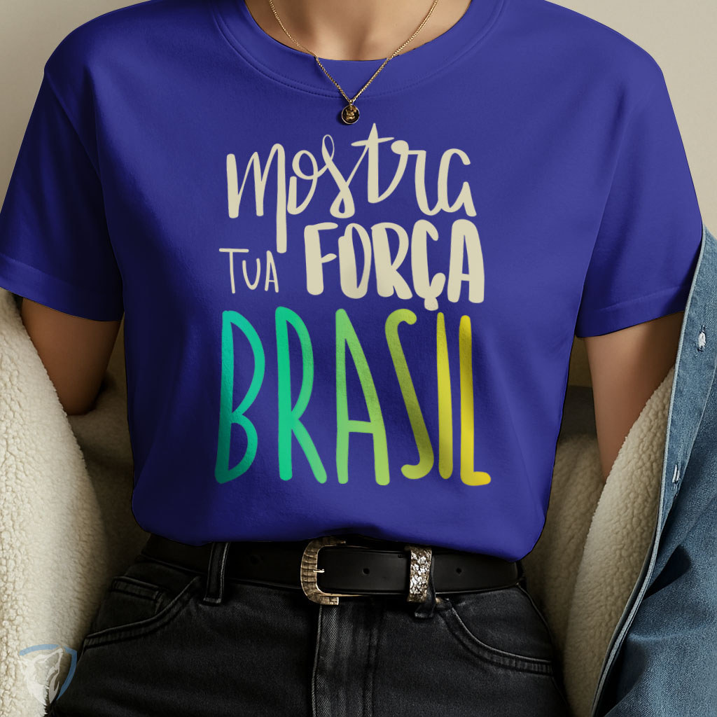 Camiseta Unissex Mostra Tua força Brasil 2026 Camiseta Torcida Estampa Nacional Copa Orgulho Brasileiro T-shirt