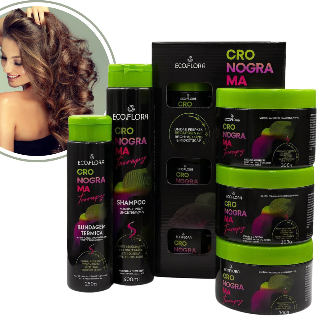 Kit Cronograma Capilar Profissional Hidratação Nutrição Reconstrução Blindagem 5 Itens