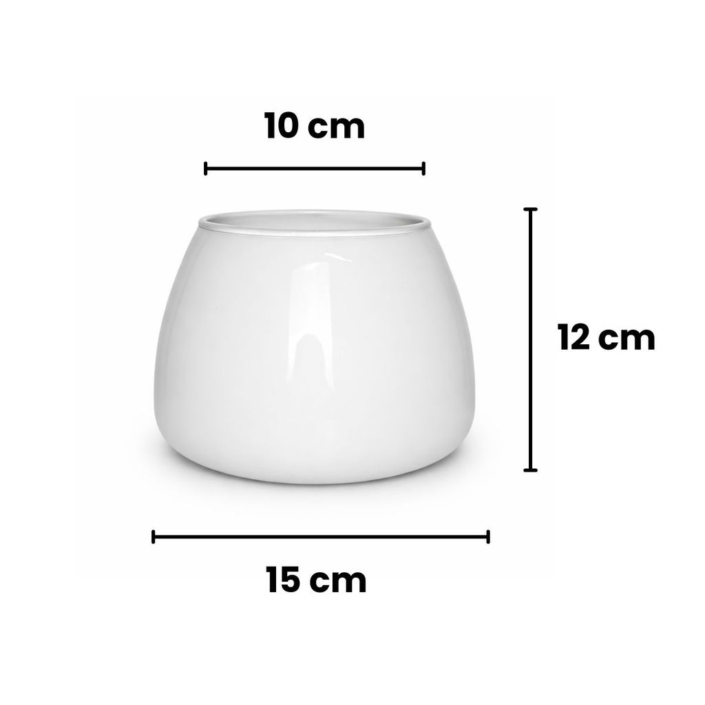 Vaso Redondo Largo Vidro Branco Vaso Decoração Casa Enfeites · foto 2