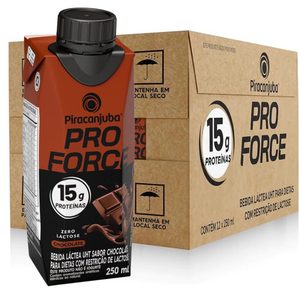 Kit 12 Bebida Lactea Pro Force Whey 250ml Piracanjuba - Escolha o Sabor — imagem 2 de 2
