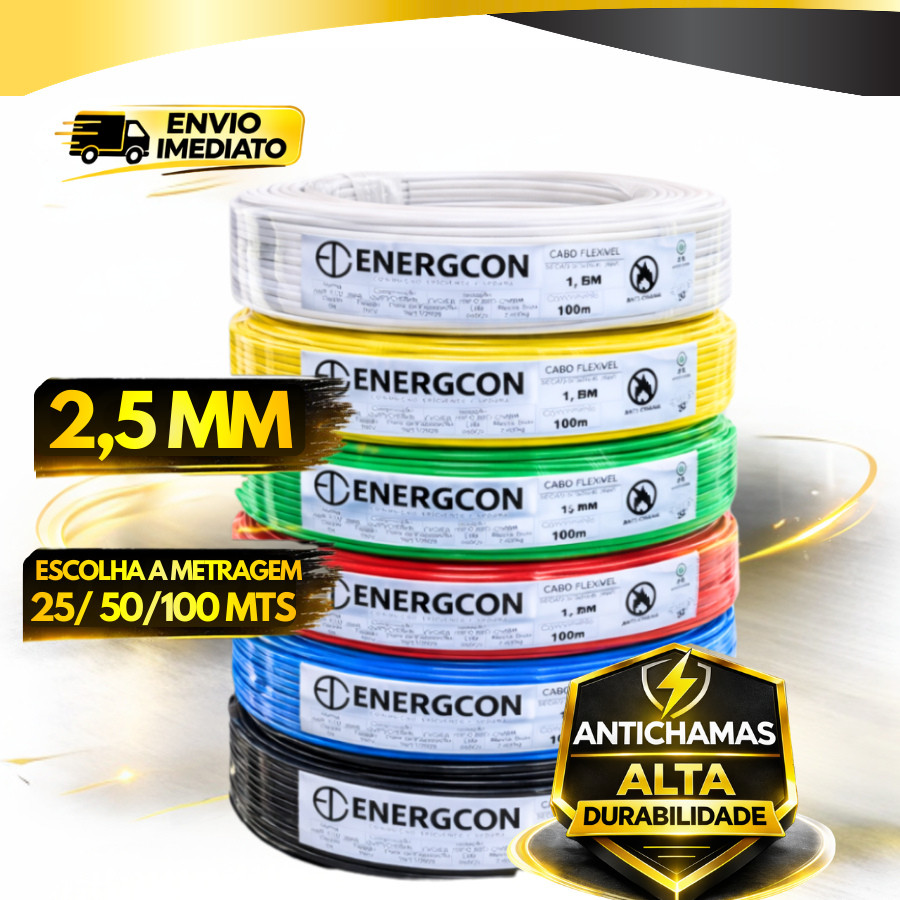 Fio Flexível Cabo 2,5mm 25m 50m 100m em Oferta na Shopee