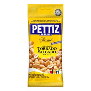 Amendoim Pettiz Special Torrado e Salgado Sem Pele 50g em Oferta na Shopee