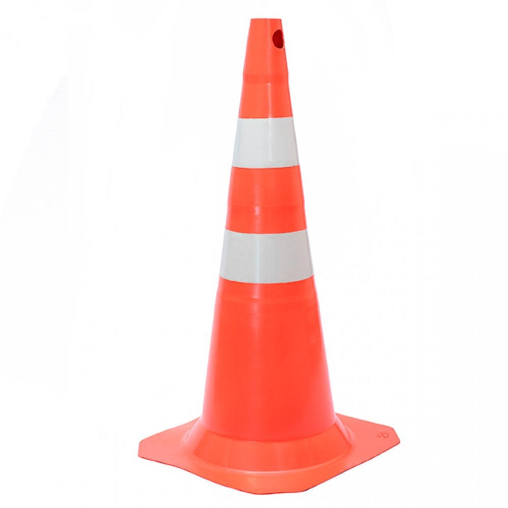 Cone para sinalização 50 cm com 2 faixas - RM-43 Multimarcas em Oferta na Shopee