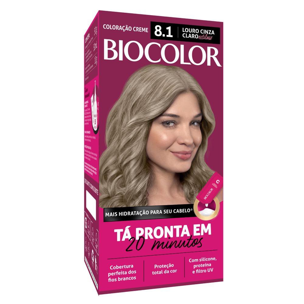 Tinta de Cabelo Biocolor Mini Kit Louro Acinzentado Radiante 8.1 em Oferta na Shopee