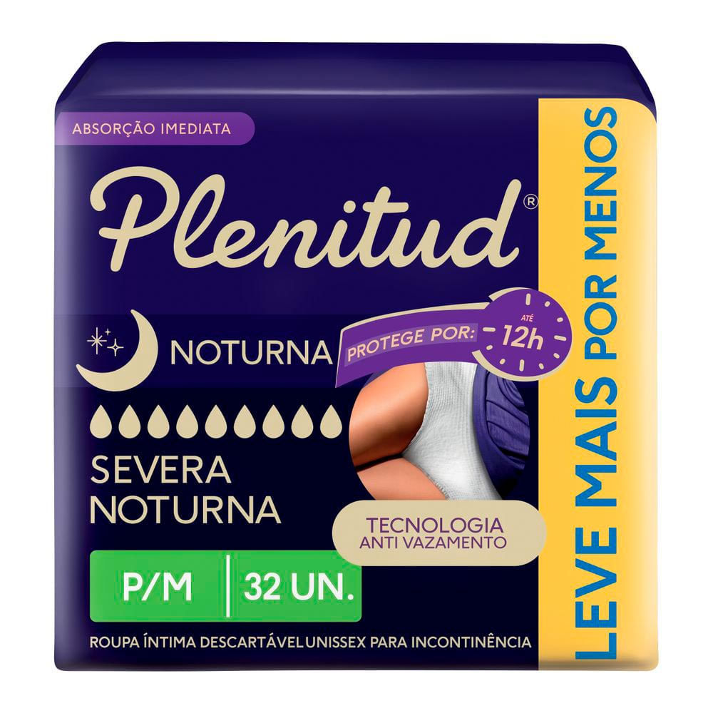 Roupa Intima Plenitud Noturna P/M com 32 Unidades Leve Mais por Menos em Oferta na Shopee