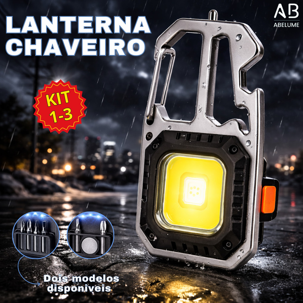 Mini Lanterna Refletor 7 em 1 com Ferramentas Recarregável Aleatória Abridor de Lata e Chaveiro em Oferta na Shopee