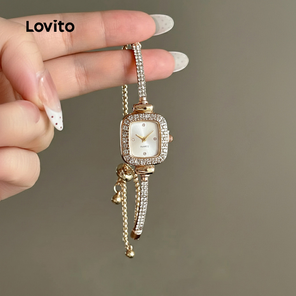 Lovito Relógio de Quartzo Elegante com Cordão dourado LFA114117 em Oferta na Shopee