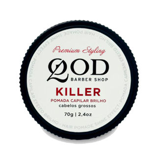Pomada Capilar QOD Barber Shop Killer Efeito Brilho 70g em Oferta na Shopee