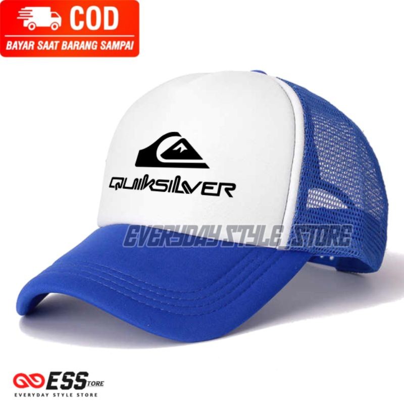 QUIKSILVER Todo Preto Logotipo Impresso Malha Caminhão Motorista Chapéu Ao Ar Livre Surf casual Boné De Beisebol