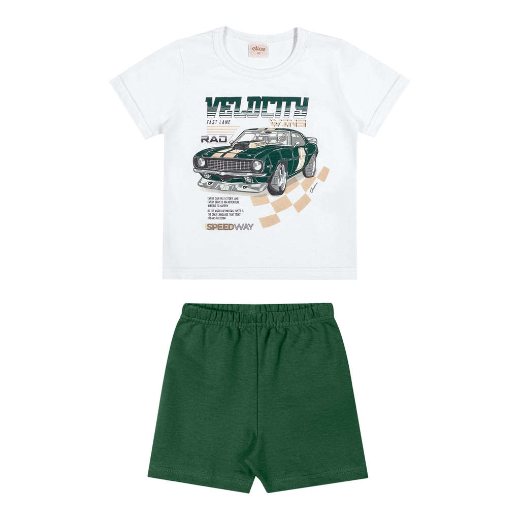 Conjunto Infantil Menino Meia Malha Elian Branco em Oferta na Shopee