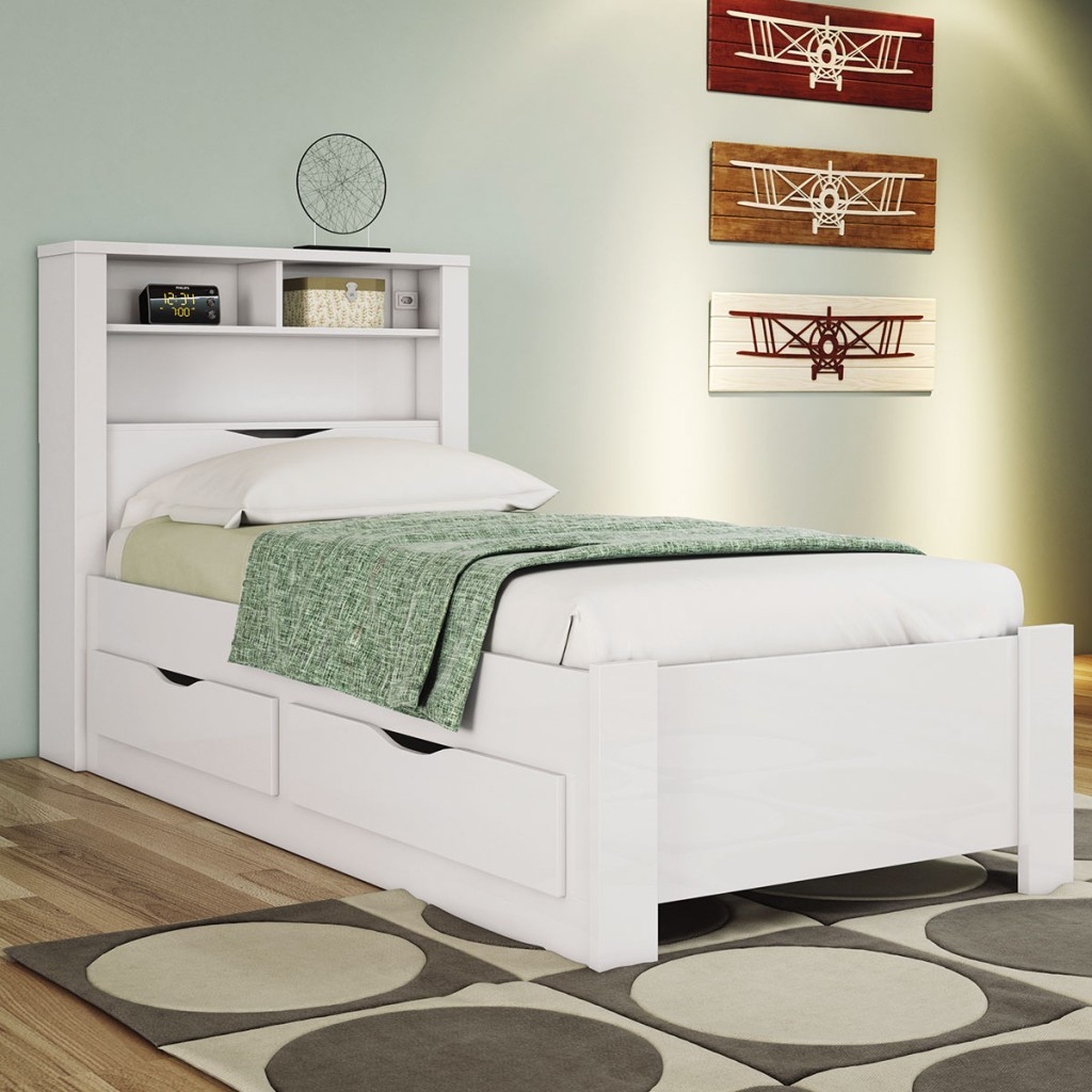 Cama Solteiro Omaha 1 Porta 2 Gavetas com Tomada - Pnr Móveis em Oferta na Shopee