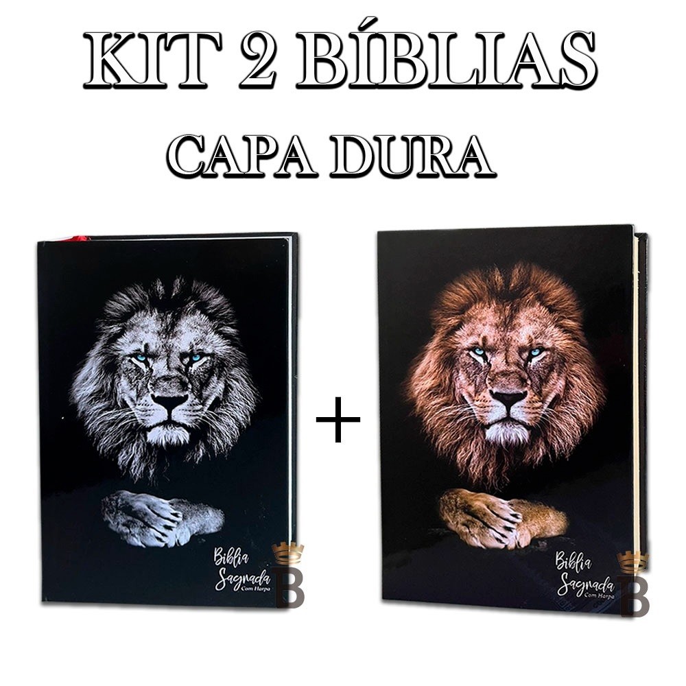 Kit 2 Bíblias Letra Gigante Popular Capa Dura Leão Silver + Leão Gold em Oferta na Shopee