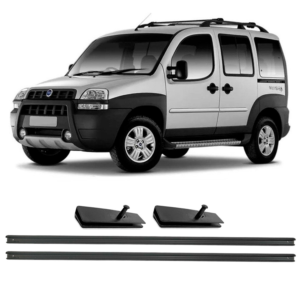 Kit 2 Guias Canaleta Porta Presilha Maquina Vidro Fiat Doblo