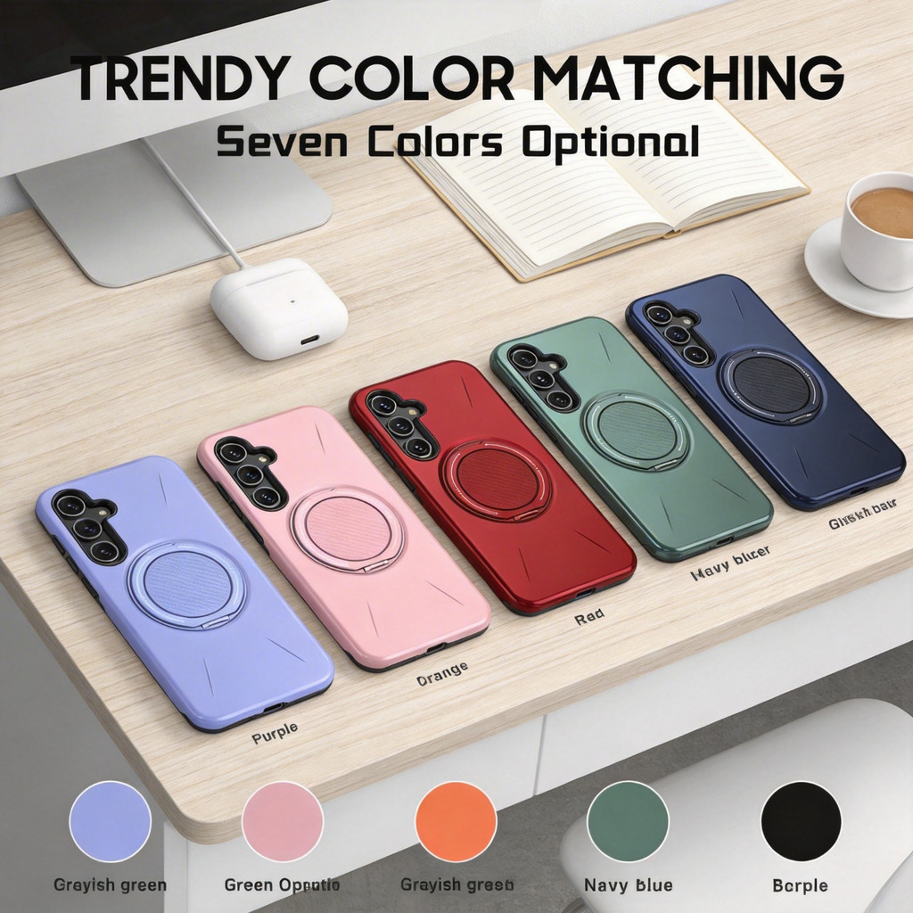 360 ° Caso Suporte Magnético Para Samsung Galaxy S26 Plus Ultra A56 A36 A26 A16 A06 A17 A07 A55 A35 A25 A57 Armadura À P