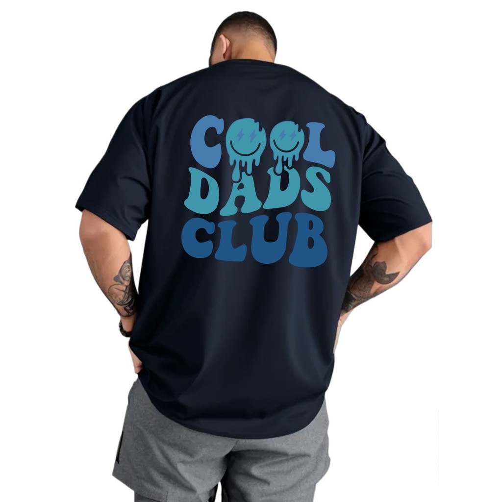 Camiseta Casual Masculina F/C "Blue Cool Dad Club" Algodão Premium 30.1, Estampada, Leve,Versátil e Muito Confortável