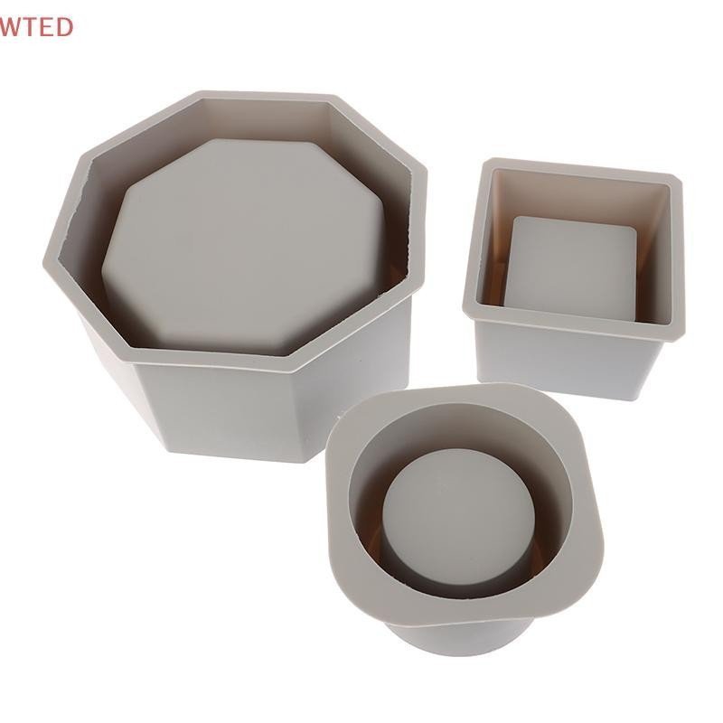 (WTED) Molde De Silicone Para Vaso De Flores , Faça Você Mesmo , Grande Pote De Cimento De Concreto , Quadrado De Resina