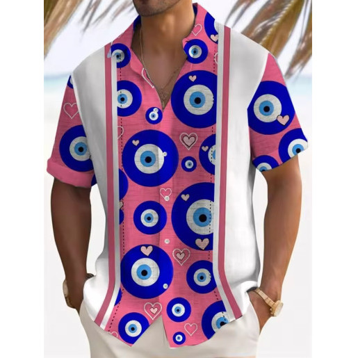 [Novo produto] Camisas masculinas, camisas grandes, com estampas, roupas masculinas, camisas de férias [estilo mais vend