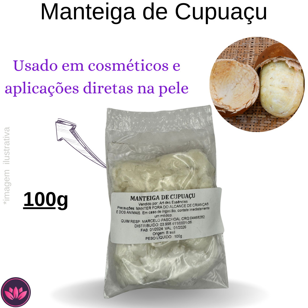 MANTEIGA DE CUPUAÇU 100% PURA PARA COSMÉTICOS E USO PESSOAL- CABELOS E PELE 100G