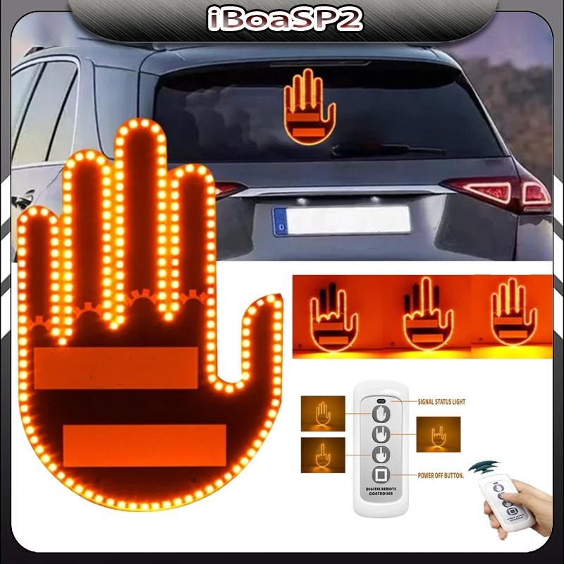 Universal Fun Gesture Finger LED Light Com Controle Remoto  Gadgets Para Carros Sinal De Corrida De Estrada
