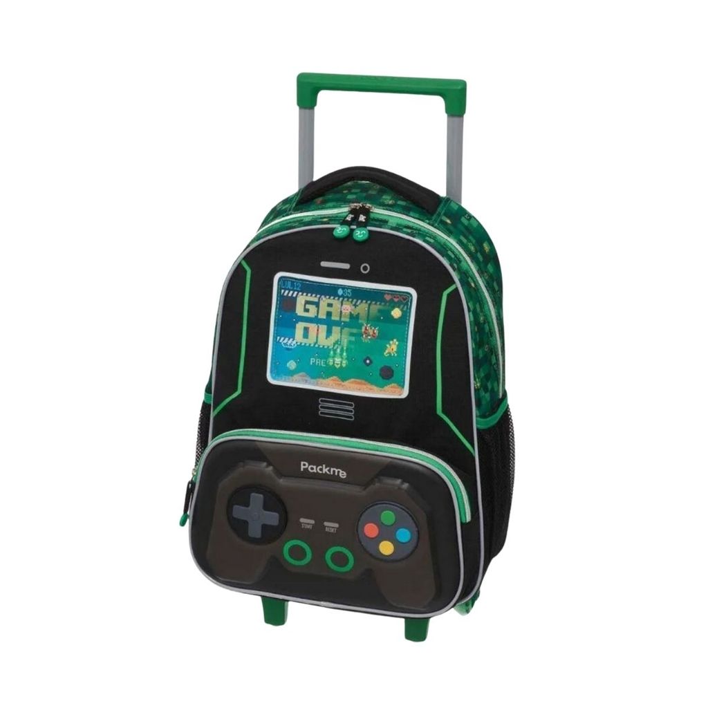 Mochila Infantil C Rodinhas Pack Me Game Over Replay Pacific - Preto - Único