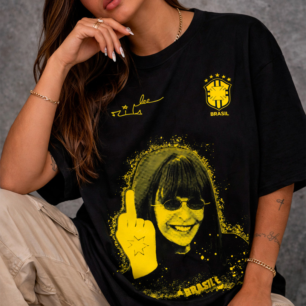 Camiseta T-Shirt Unissex Rita Lee Brasil Temática Copa Frases Camisa MPB Seleção Brasileira Algodão em Oferta na Shopee