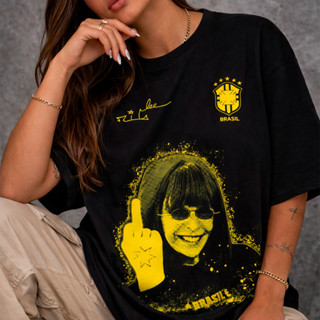 Camiseta T-Shirt Unissex Rita Lee Brasil Temática Copa Frases Camisa MPB Seleção Brasileira Algodão em Oferta na Shopee