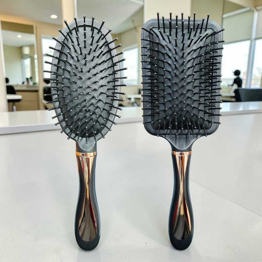 Escova De Pentear Cabelo Pente Modelo Raquete e Oval Profissional para pentear cabelos longos cerdas macias