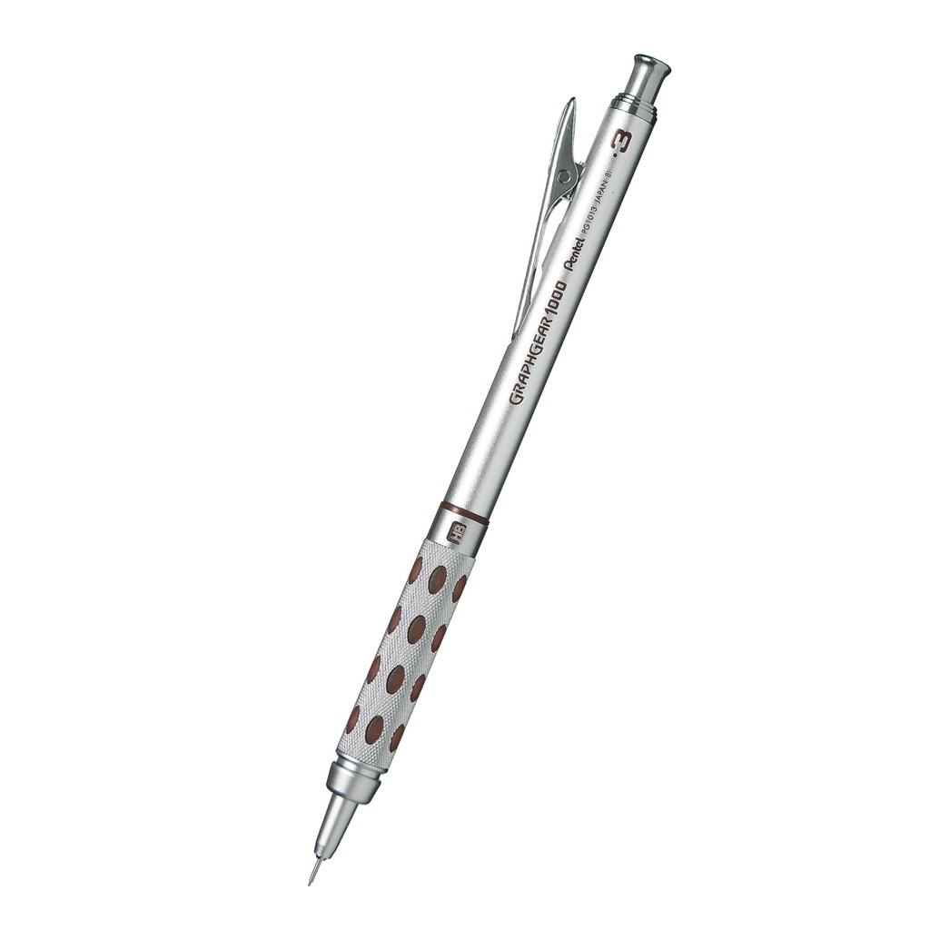 Lapiseira Metálica Graphgear 1000 0.3mm PG1013-E Pentel Ultra Fina Detalhe Minucioso Linha Delicada Arte Realismo