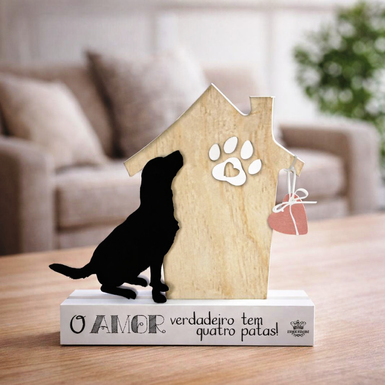 Decoração de Mesa com Pedestal- Pet Cachorrinho - O Amor Verdadeiro tem 4 Patas
