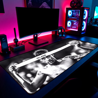 Mouse Pad Gamer Neymar 100% Jesus 65x30cm 80x40cm 90x50cm 120x60cm Borda Costurada