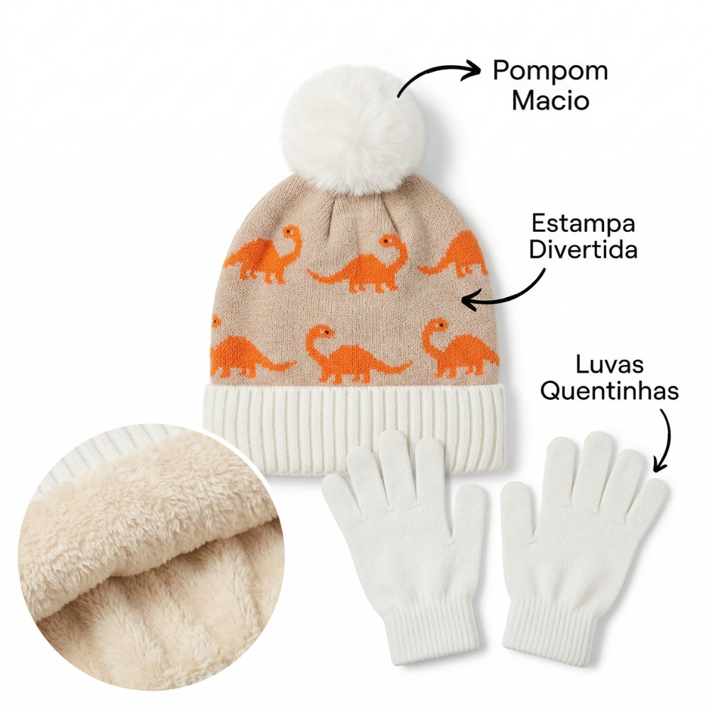 Kit Touca e Luvas para Menino (4-8 anos): Superquente no Inverno - Escola, Viagem e Férias