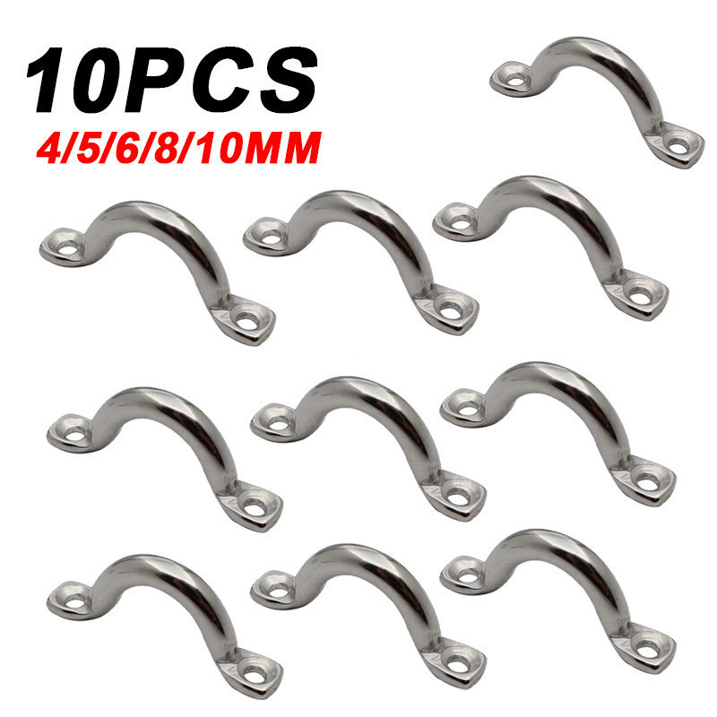 10 Peças de Alça de Olhal de 4/5/6/8/10mm para Porta de Barco, Puxador de Porta, Ferragens de Porta, Maçaneta para Barco