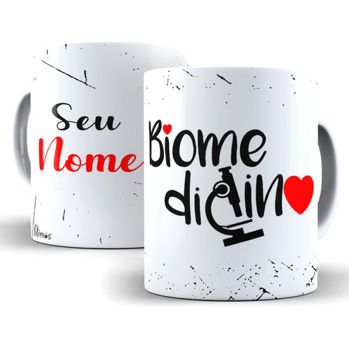 Caneca Biomedicina Personalizada Com Seu Nome Branco Biomedicina