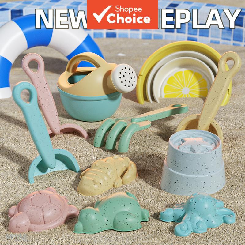 Conjunto De Brinquedos De Balde De Praia Dobrável Para Crianças , Ferramentas De Armazenamento De Série De Frutas Brinca