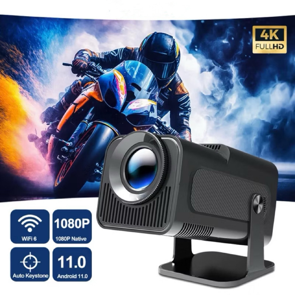 Mini Projetor HY320 Portátil Full HD 1080p | Compatível 4K, Bluetooth, HDMI, USB | Cinema em Casa com Alto-Falante