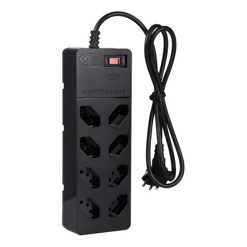 Filtro De Linha Com Dps Iclamper Energia 8 Tomadas Régua Com Tecnologia Lcf Preto 127/220v