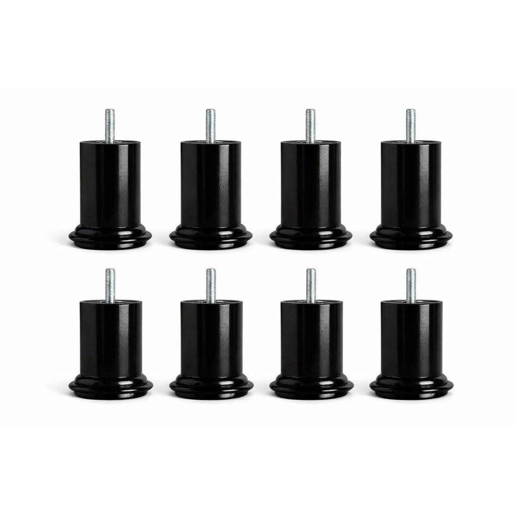 Pé Para Cama Box e Sofá 8cm de Altura Resistente Preto Kit 20 unidades