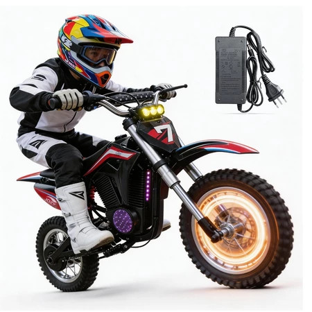 Moto Cross Elétrica Infantil 350W 3 Velocidades, Freio Hidráulico Luzes LED Bateria 36V/4.0Ah Pneu 12" Crianças 8+ em Oferta na Shopee
