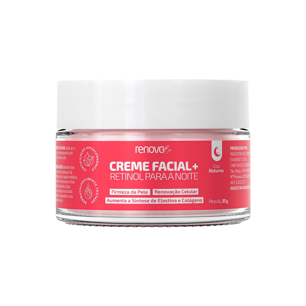 Creme Facial Retinol Antioxidante Rejuvenescimento Noite Renova Be