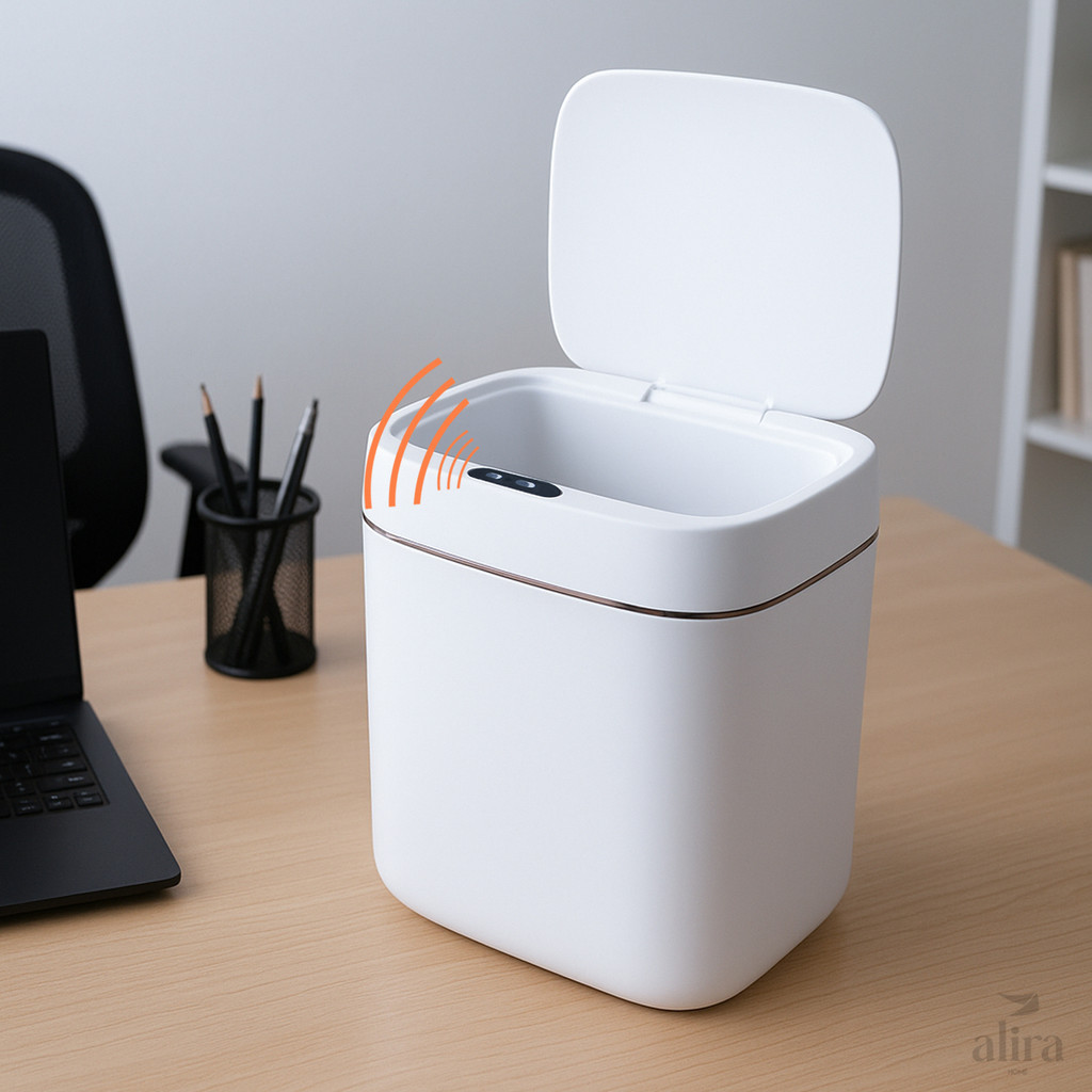 Lixeira Inteligente Quadrada 14L com Sensor Automático – Alira Home