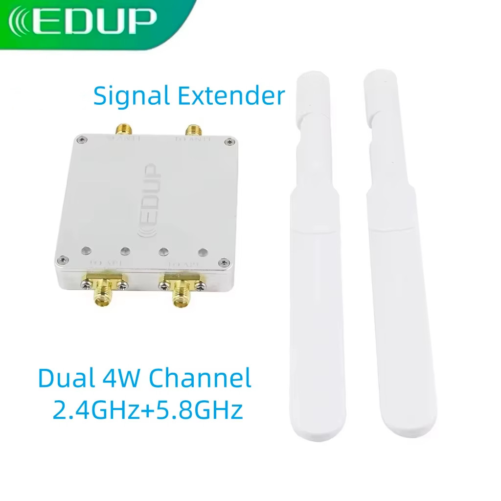 EDUP AB022 4W 2.4GHz 5.8GHz Extensor De Reforço WiFi De Banda Dupla De Alta Potência Repetidor De Longo Alcance Com Ant
