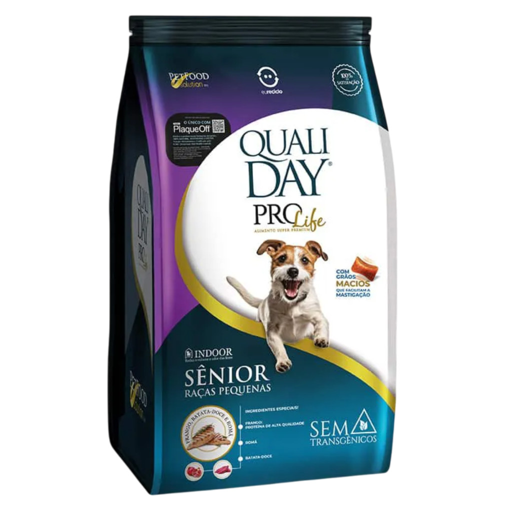 Ração Qualiday ProLife Sabor Frango, Batata-Doce e Romã 2,5kg Para Cães Sênior de Raças Pequenas em Oferta na Shopee