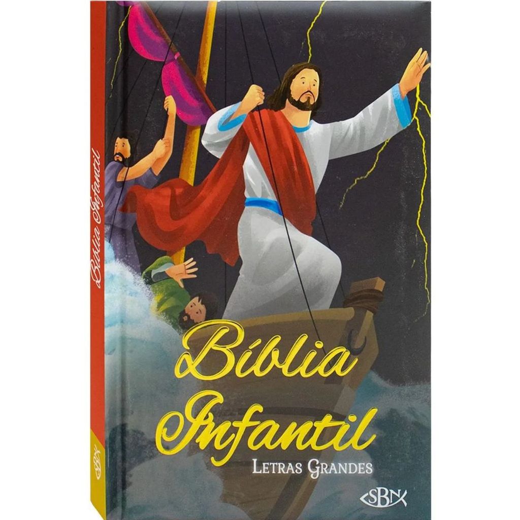 Biblia Infantil | Capa Preta Jesus | Letras Grandes
