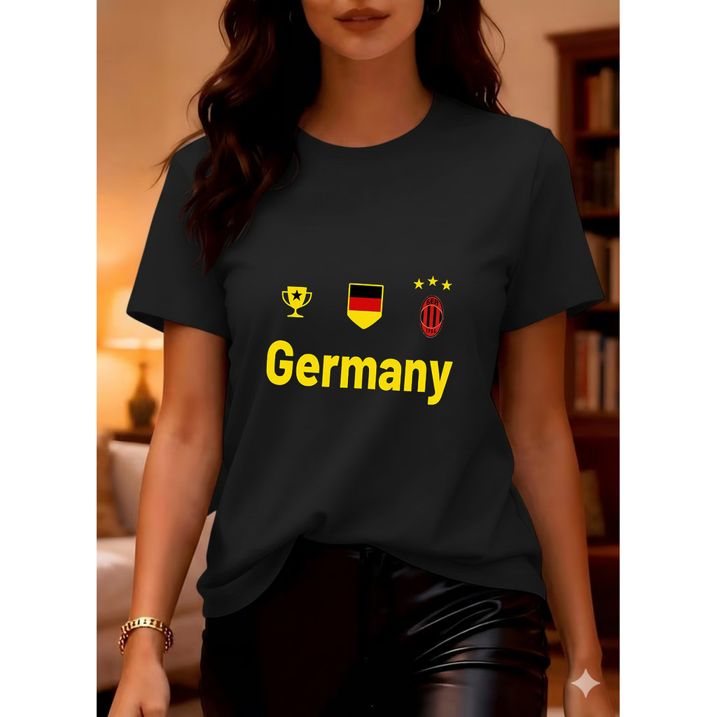 Camisa De Futebol Da Alemanha, Com Emblema Do Alemão, Troféu, Escudo E Nome Do País, Amarelo, Tamanho Único, Para Jogos