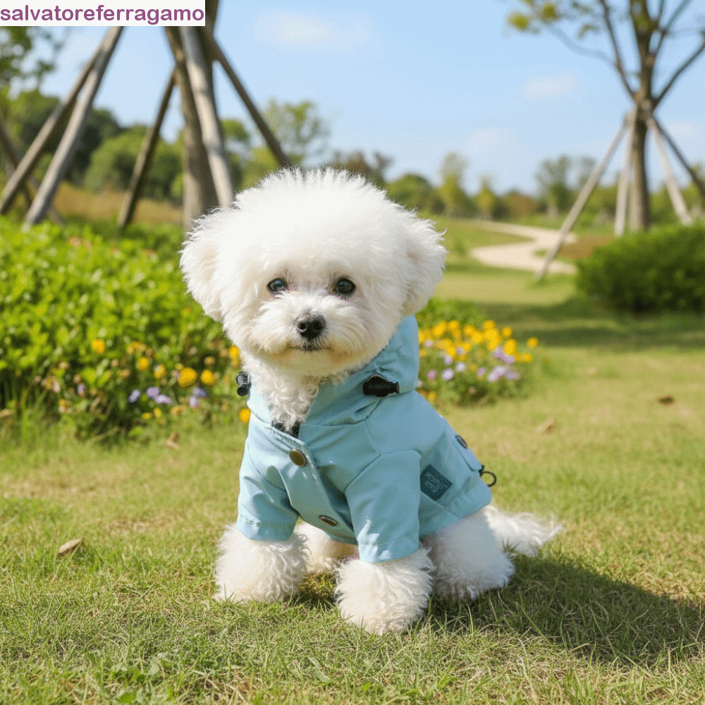 Capa De Chuva Com Capuz Para Cachorro SALVATOREFERRAGAMO , Roupas Impermeáveis Ajustáveis À Prova De Vento Cães , Duas P