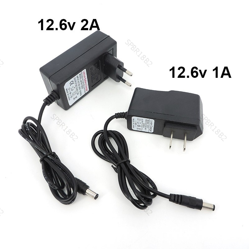 AC DC 12.6V 1A 2A Carregador 12 V Volt Adaptador De Parede De Energia 5.5 * 2.5MM 12.6 2 A Para 18650 Bateria De Lítio U