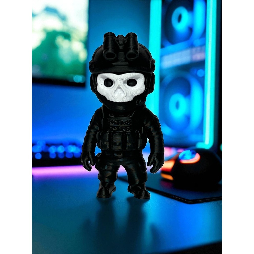Boneco Miniatura Ghost – Call of Duty – Decoração Gabinete 10cm Gamer Geek PC Caveira Ghost +NFE